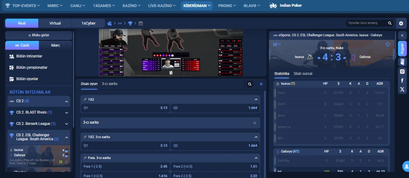CS2 (Counter-Strike 2) üzrə Mərc